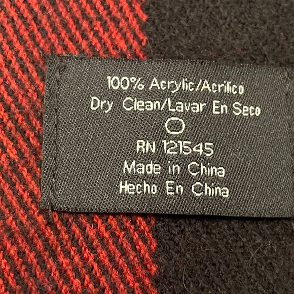 London Fog Red Wool Coat with Attached Plaid Fringe Scarf Women's Size Med EUC - Picture 14 of 15